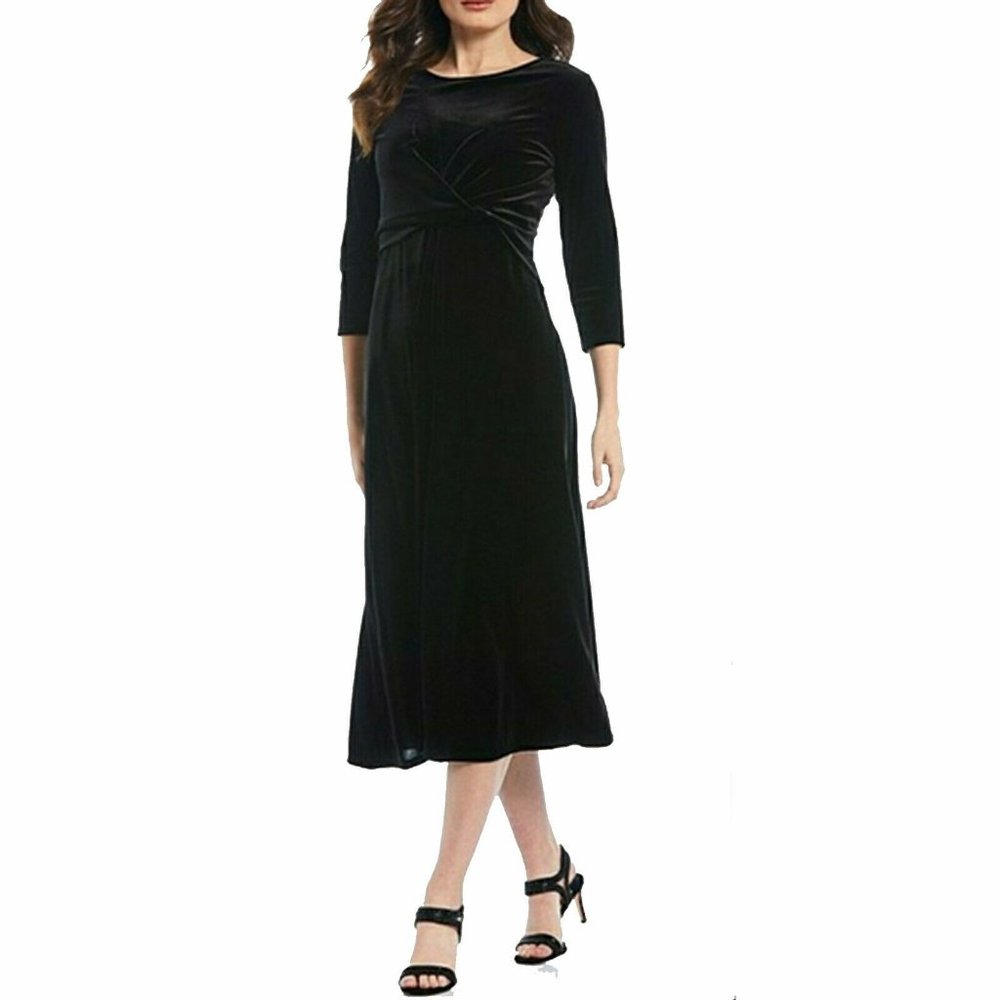 Preston & York Black pullover Dress Velvet/ Velour size S